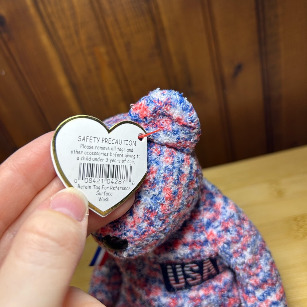Ty Multicolor USA Bear Plush with Tag Defects! - Picture 6 of 12